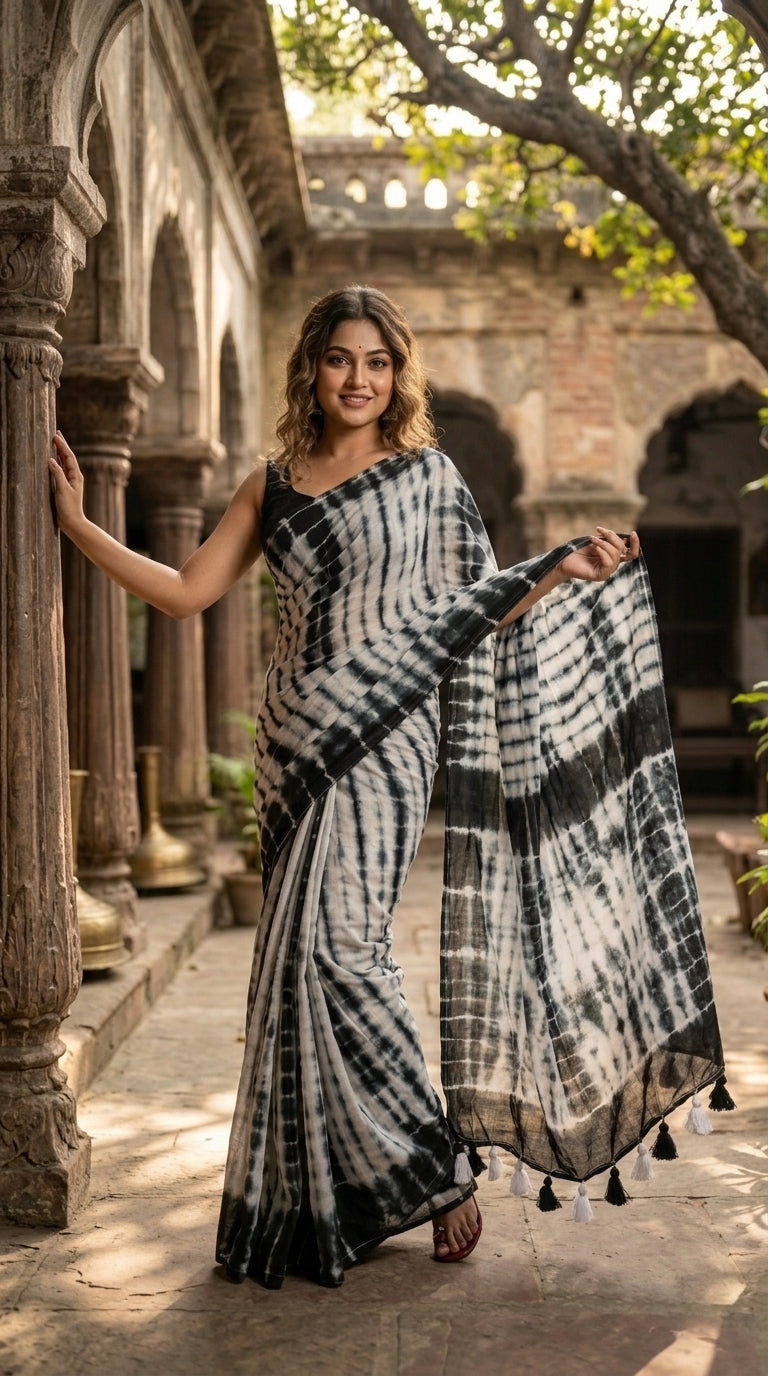 Clouds Of Colour  Mul Cotton Saree