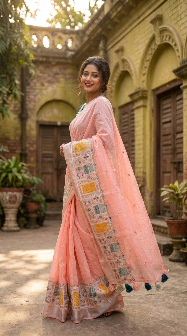 Inner Goddess- Fancy Linen Saree