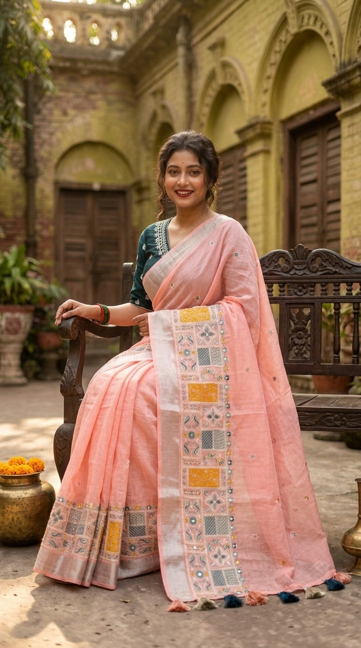 Inner Goddess- Fancy Linen Saree