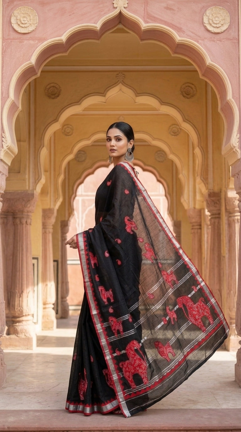 Ashwaroop Madhubani Patch Work Saree