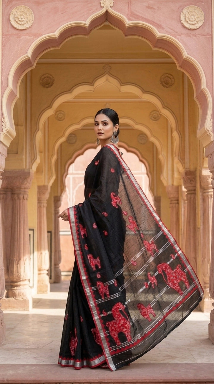 Ashwaroop Madhubani Patch Work Saree