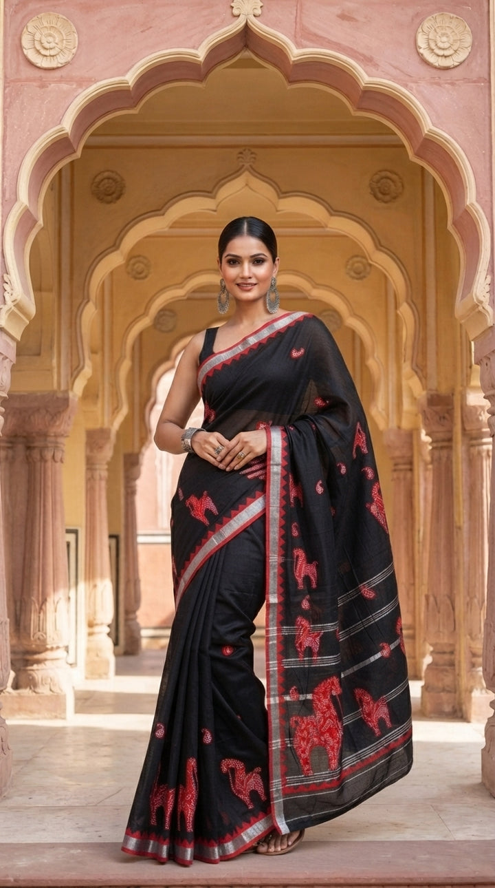 Ashwaroop Madhubani Patch Work Saree