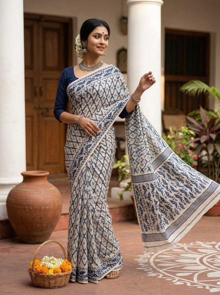 Neel Komol ( নীল কমল )Bengal Jamdani Saree