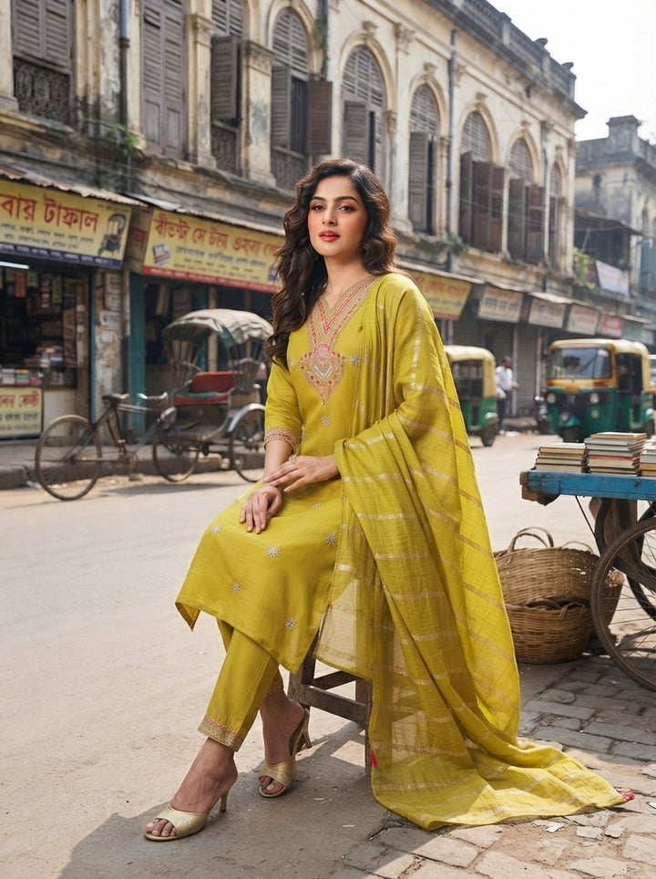 Feeling The Joy Silk Kurti Set