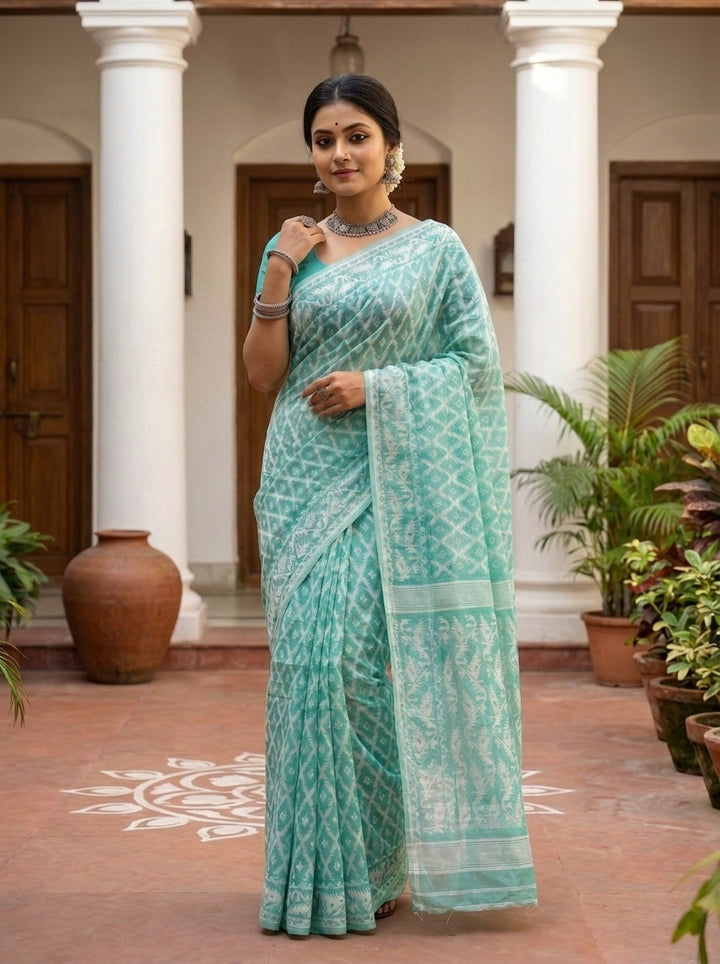 Neel Komol ( নীল কমল )Bengal Jamdani Saree