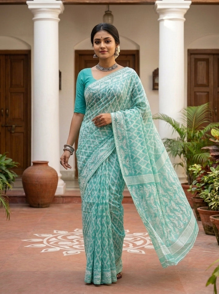 Neel Komol ( নীল কমল )Bengal Jamdani Saree