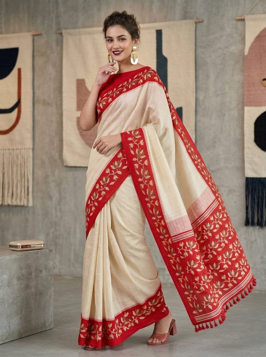 Petalique Drape Semi Matka Silk Saree
