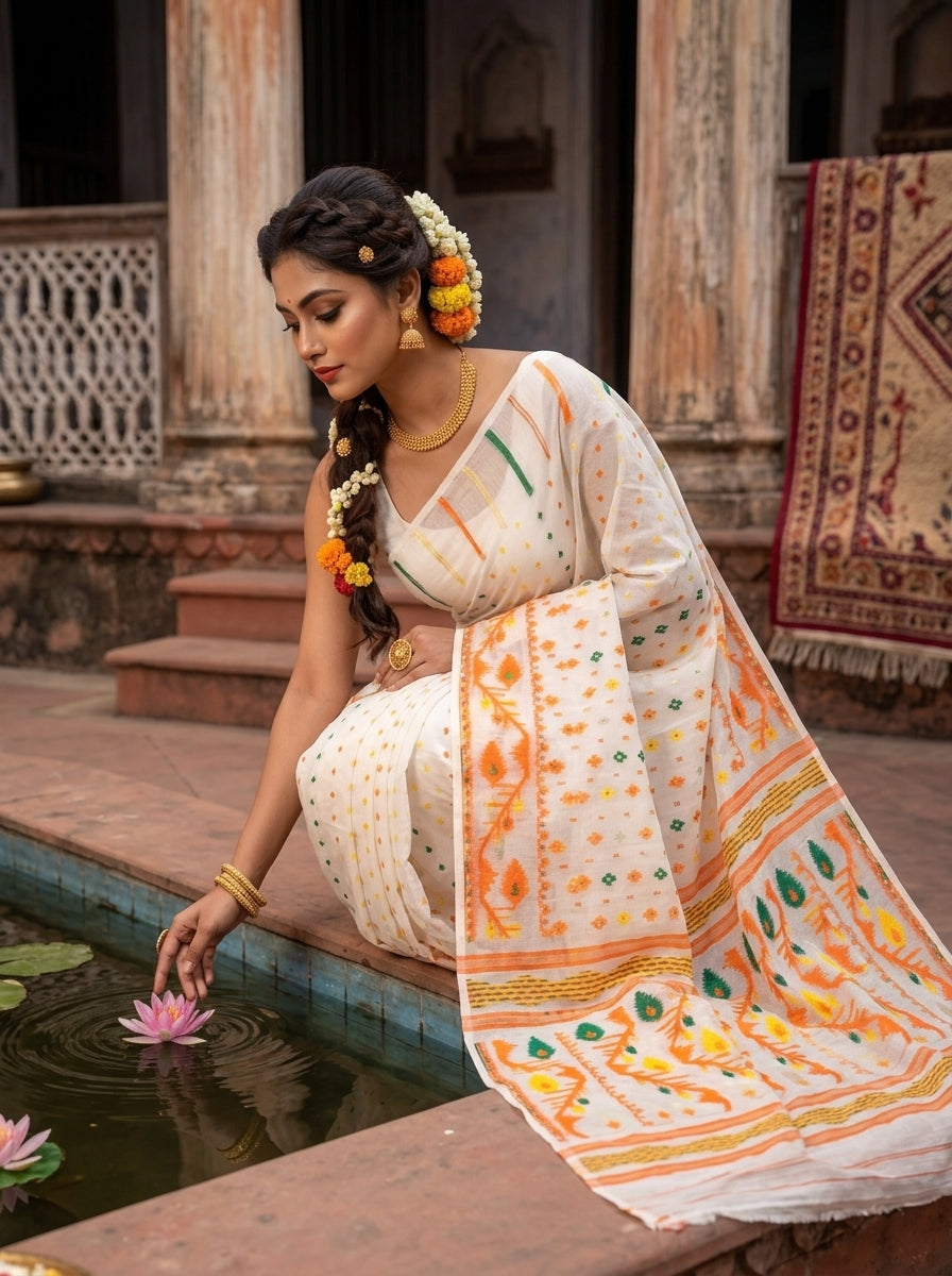 Nakshi Dhara Bengal Jamdani Saree