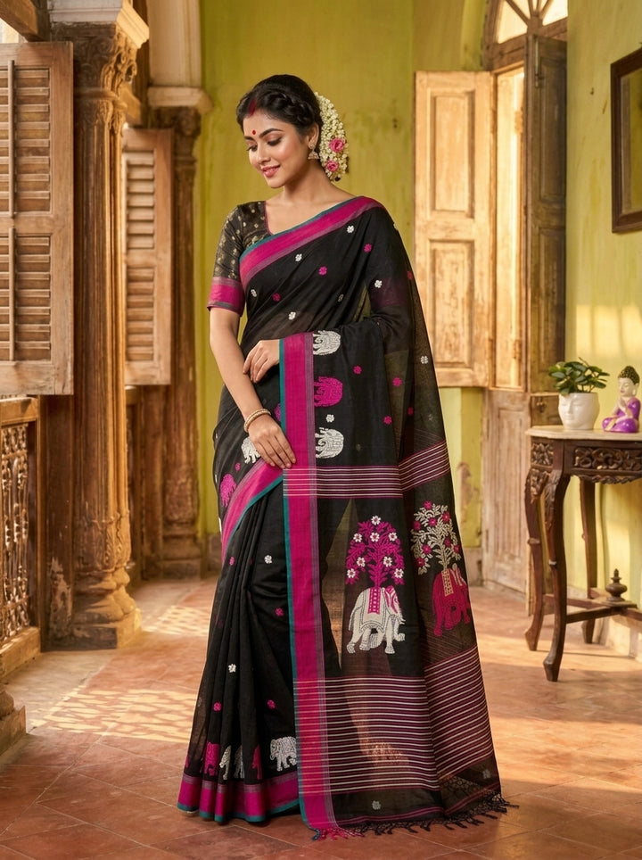 Rangrez Gajini khadiJamdani Saree