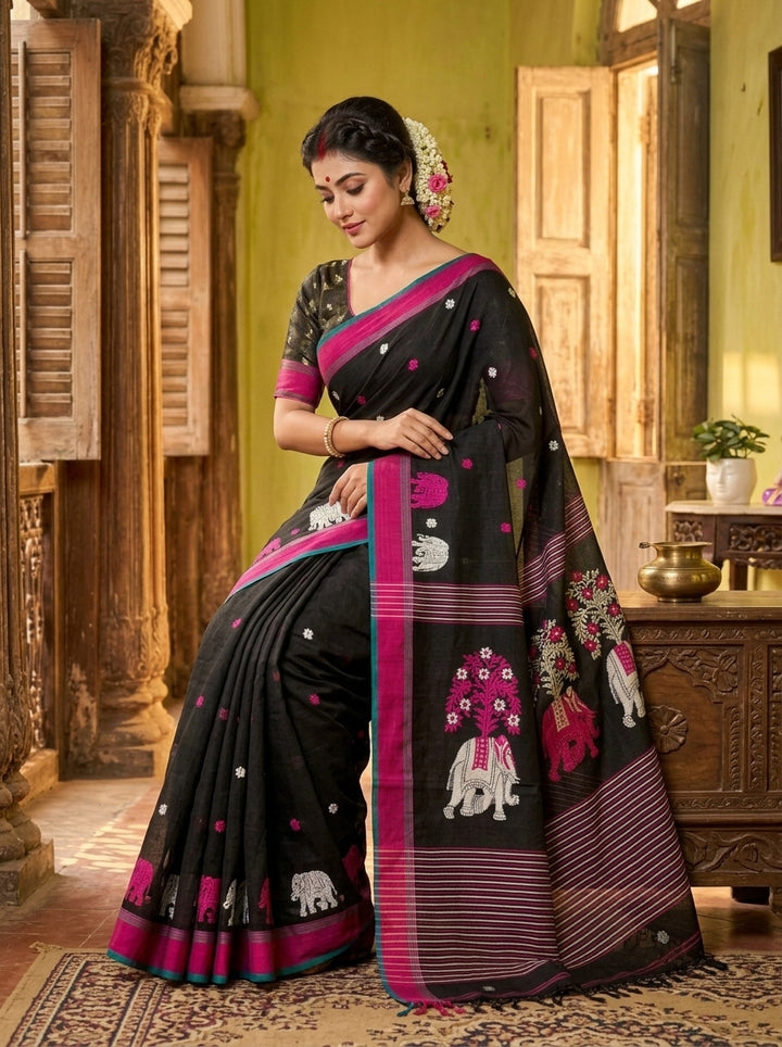 Rangrez Gajini khadiJamdani Saree