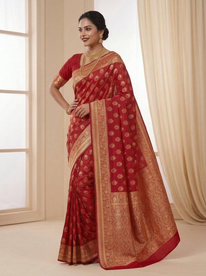 Queen's Legacy Banarasi Semi Katan Silk Saree