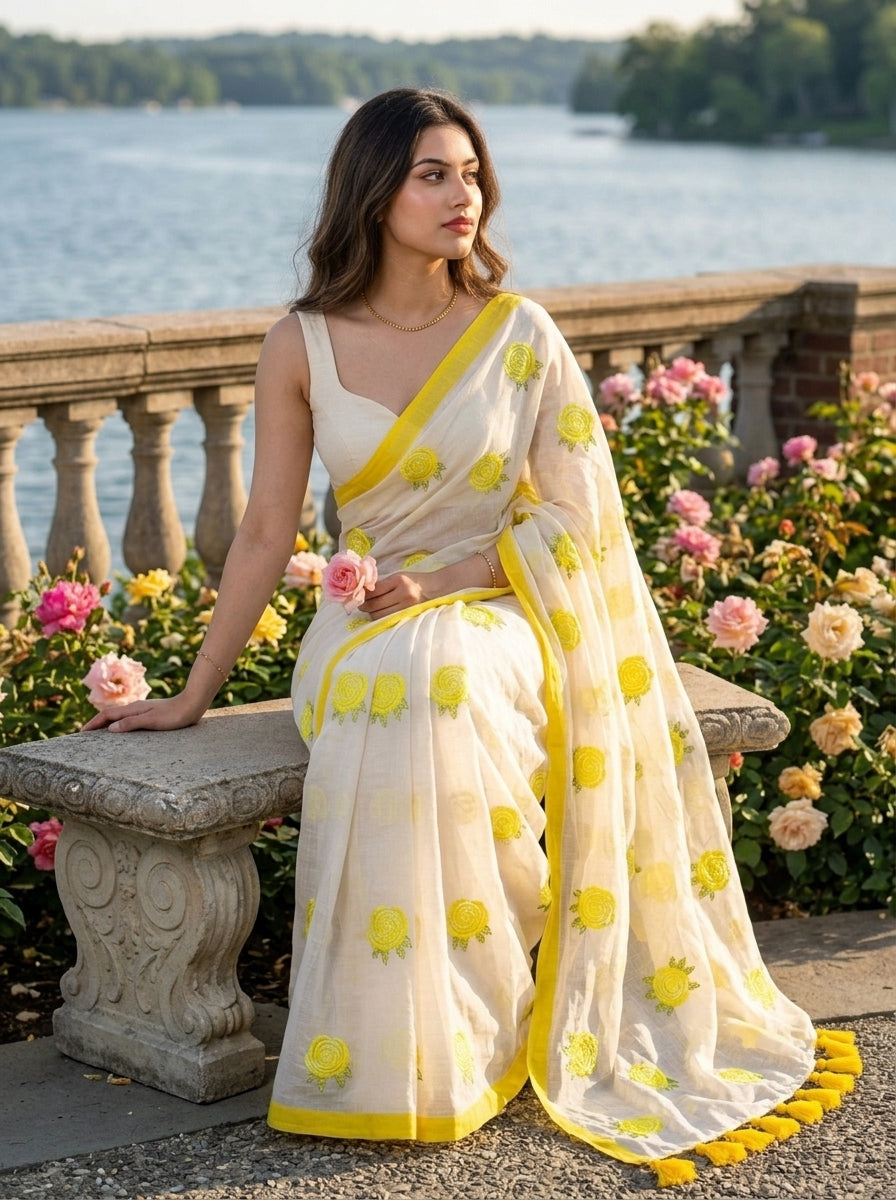 Sunrose Elegance Mul Cotton Saree