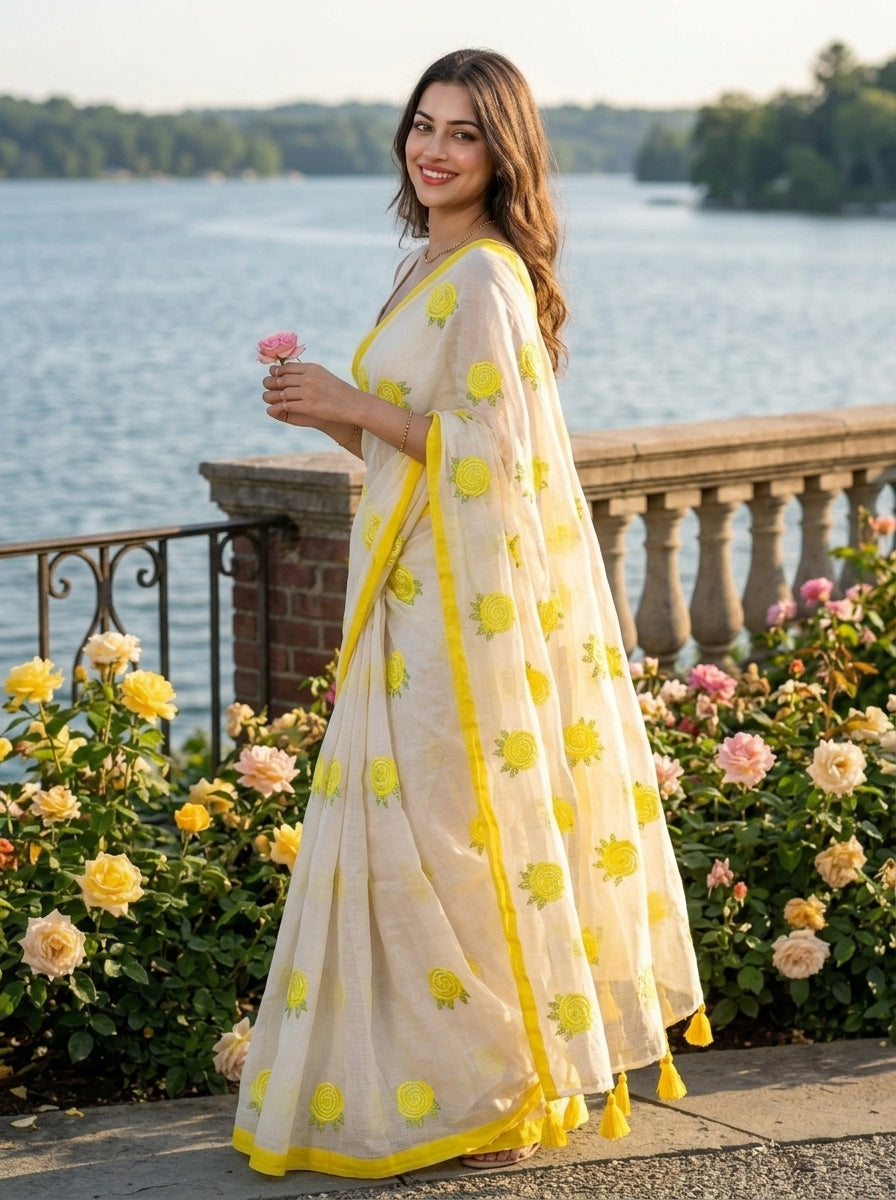 Sunrose Elegance Mul Cotton Saree