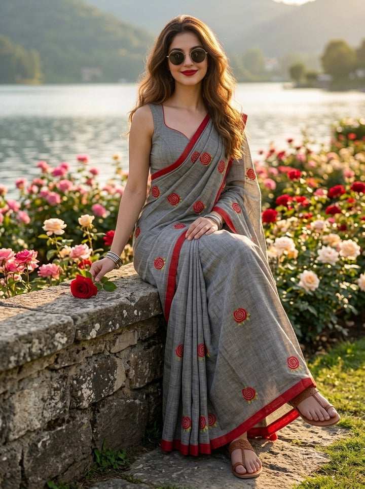 Sunrose Elegance Mul Cotton Saree