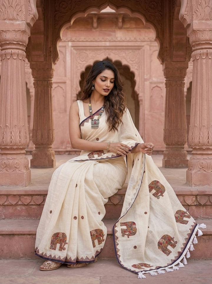 The Artisan Procession Mul Cotton Saree