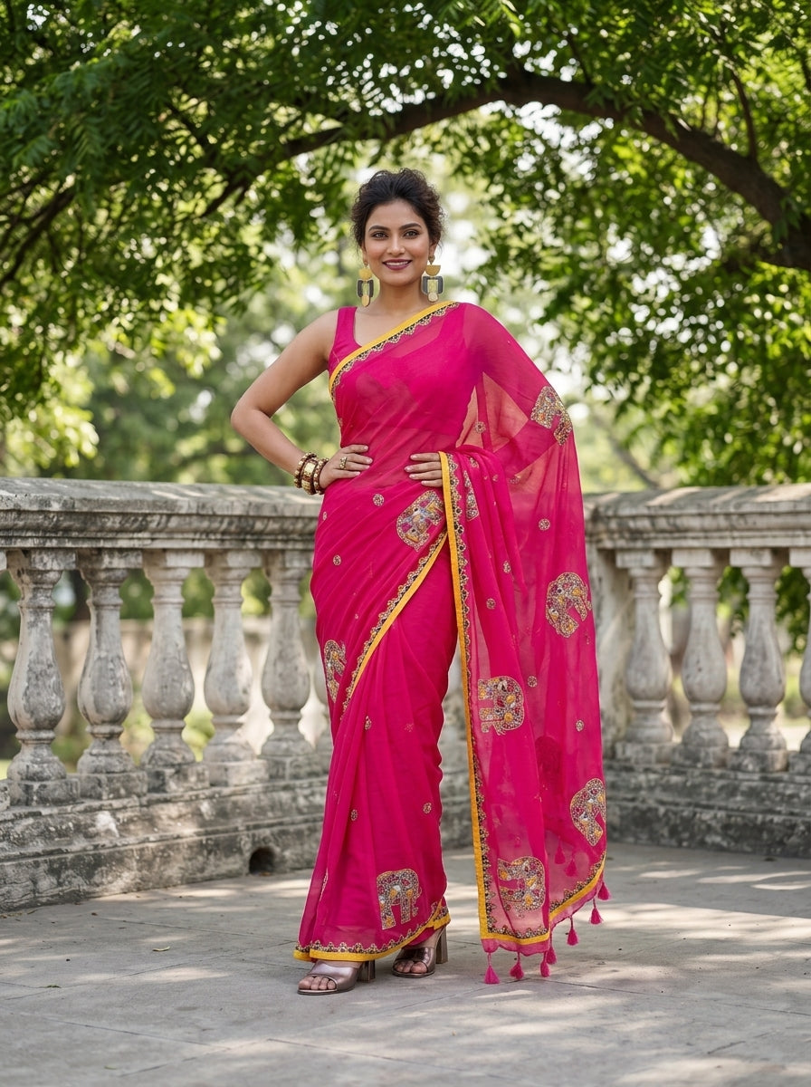 The Artisan Procession Mul Cotton Saree
