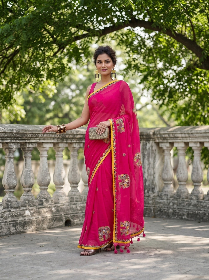 The Artisan Procession Mul Cotton Saree