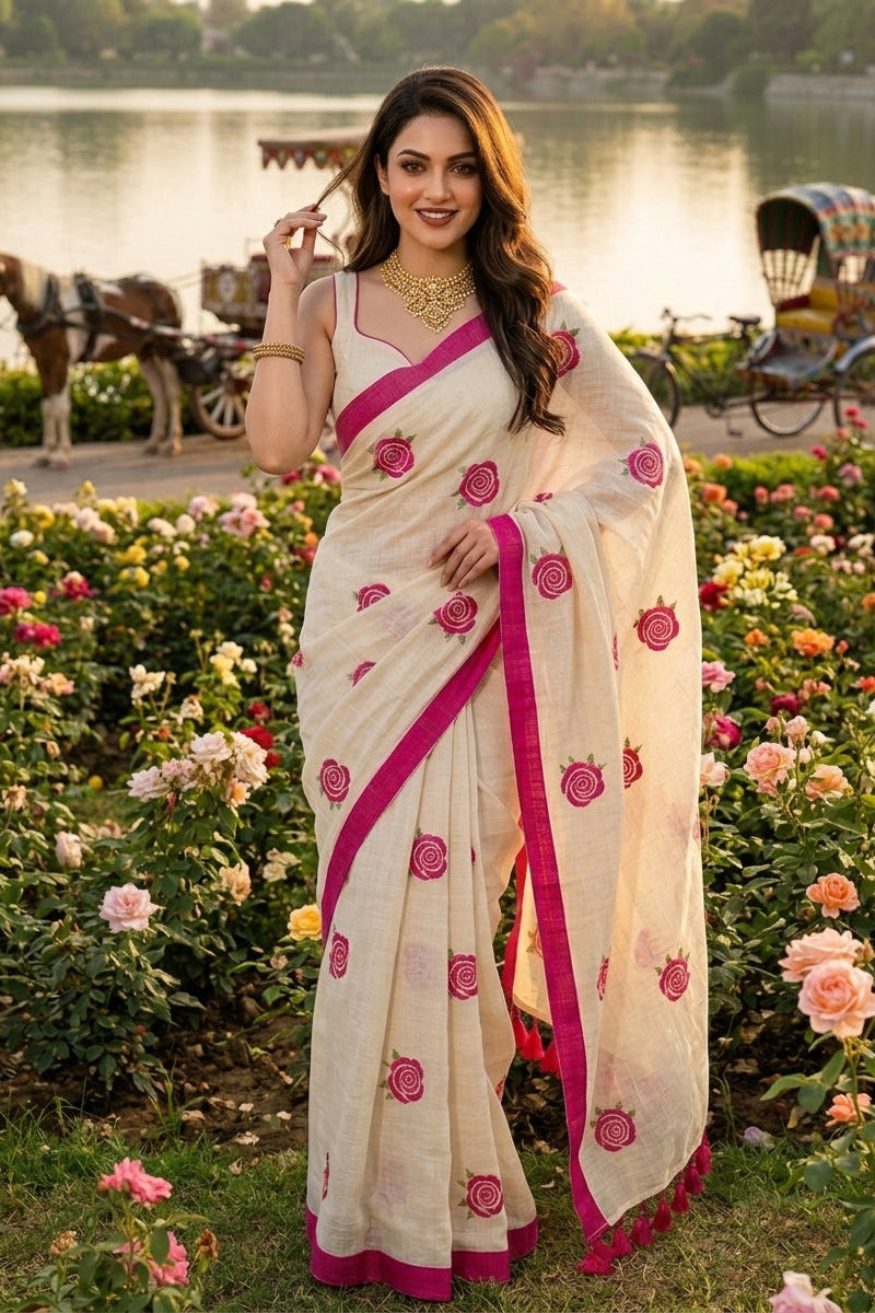 Sunrose Elegance Mul Cotton Saree