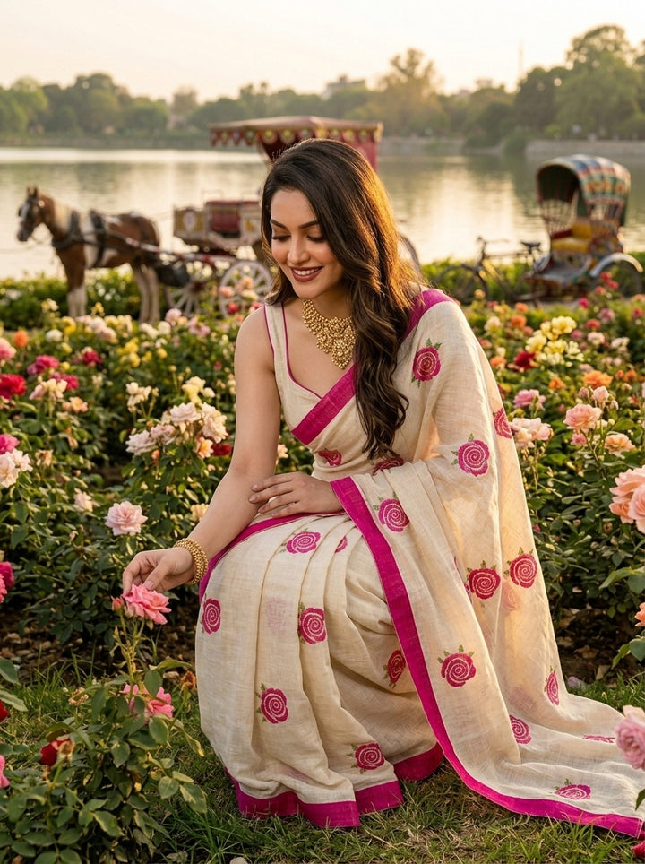 Sunrose Elegance Mul Cotton Saree