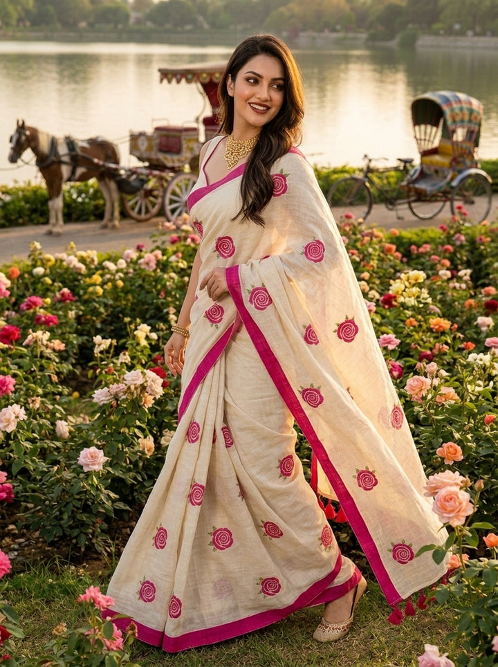 Sunrose Elegance Mul Cotton Saree
