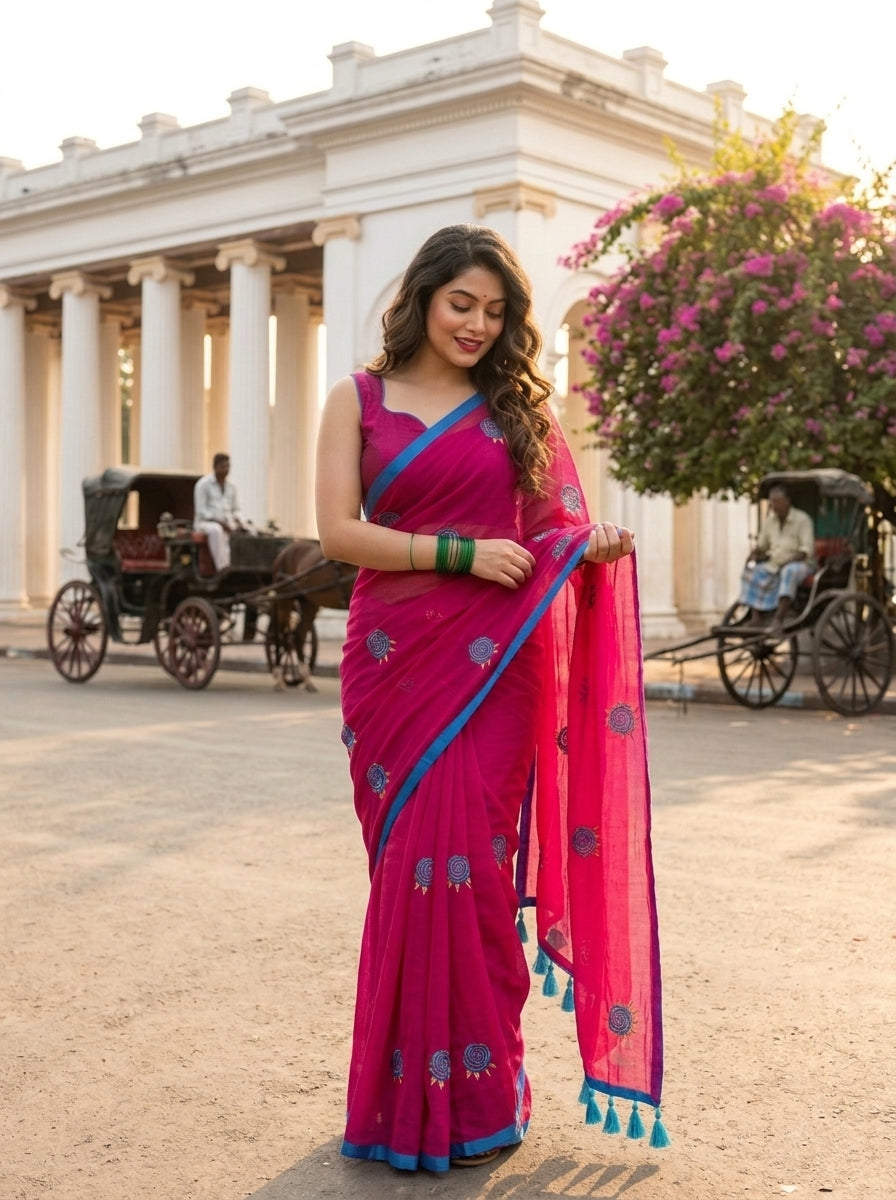 Sunrose Elegance Mul Cotton Saree