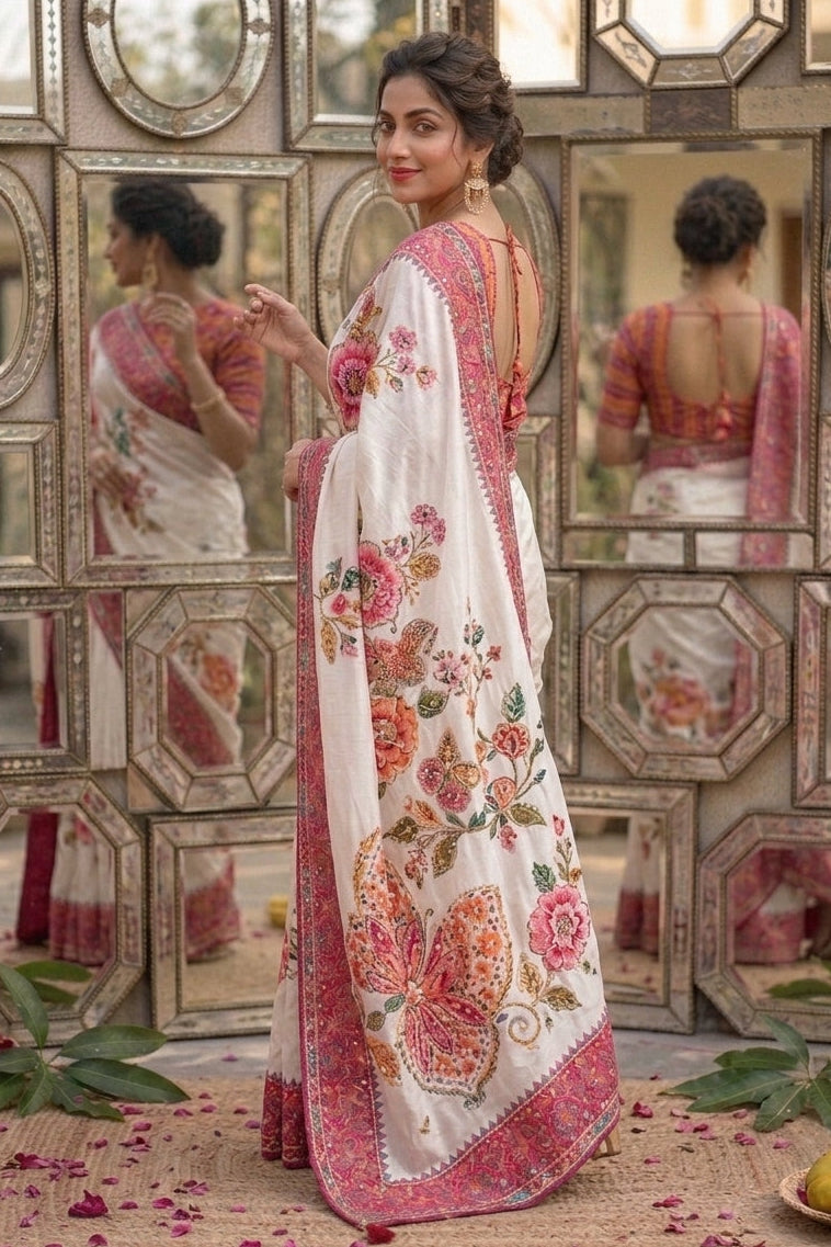 Cosmic Glow Chinnon Silk Saree