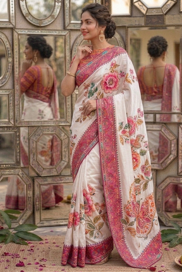Cosmic Glow Chinnon Silk Saree