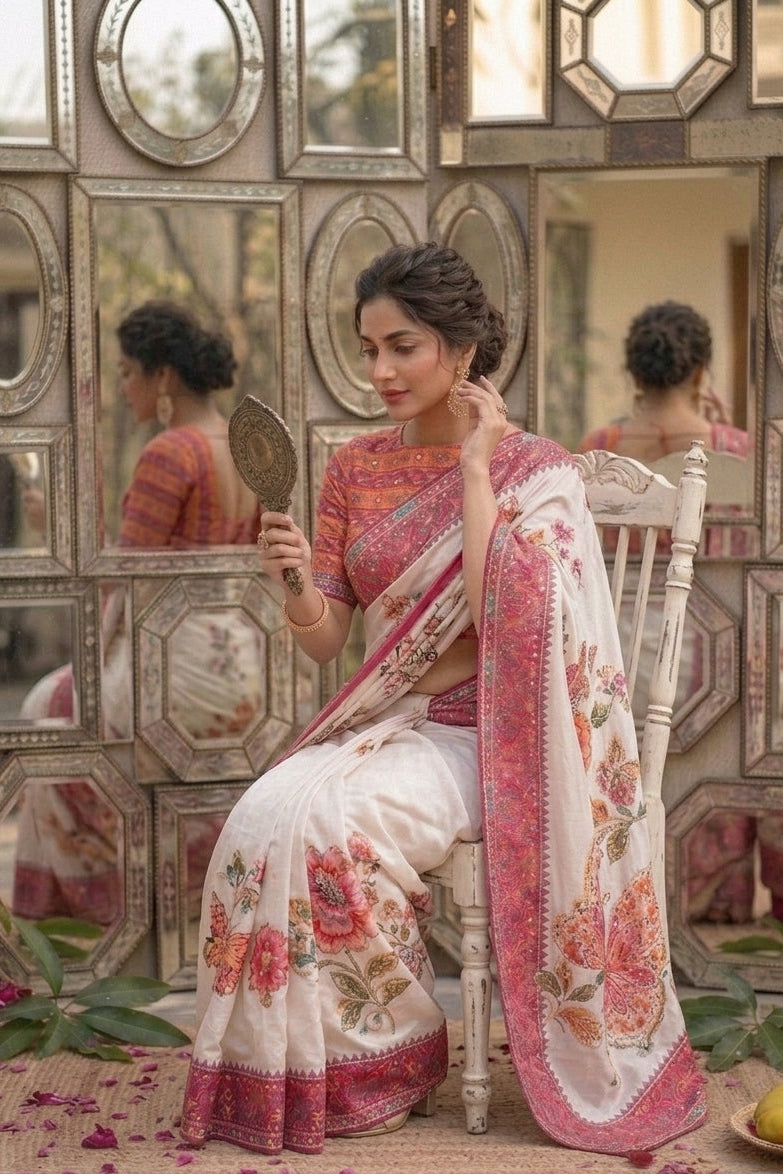 Cosmic Glow Chinnon Silk Saree