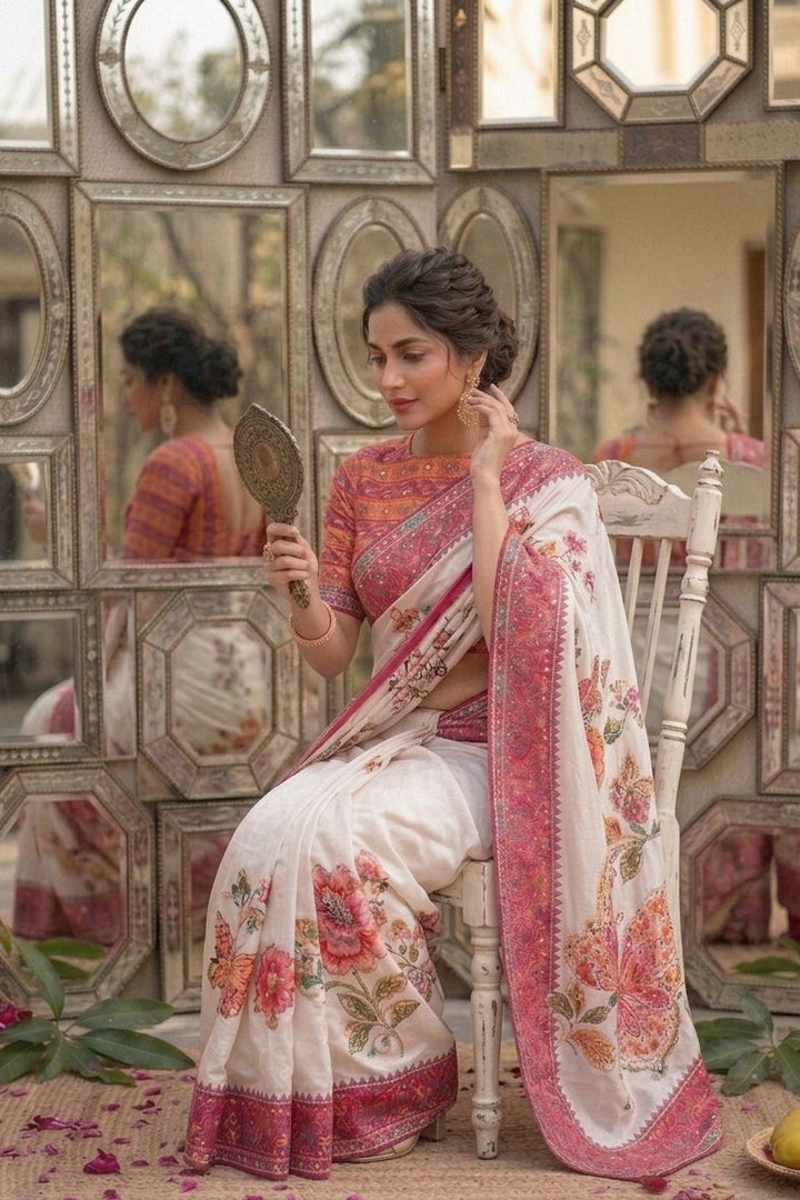 Cosmic Glow Chinnon Silk Saree