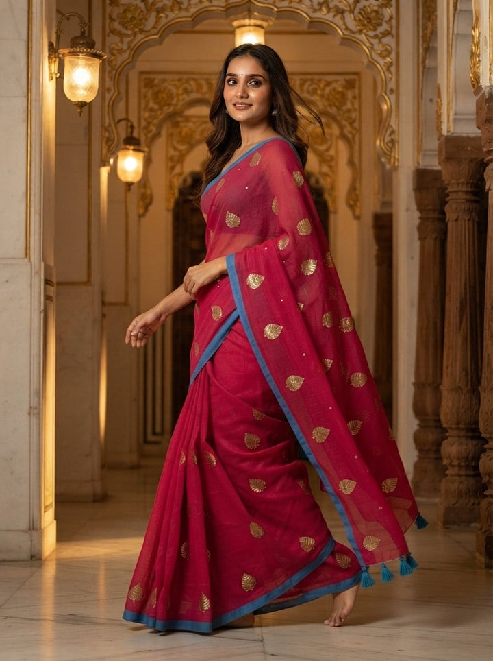 Mandarin Muse Mul Cotton Saree