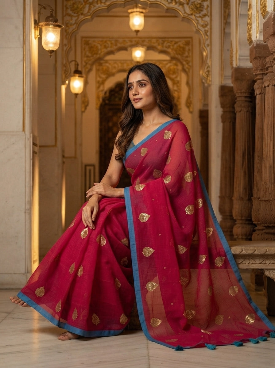 Mandarin Muse Mul Cotton Saree