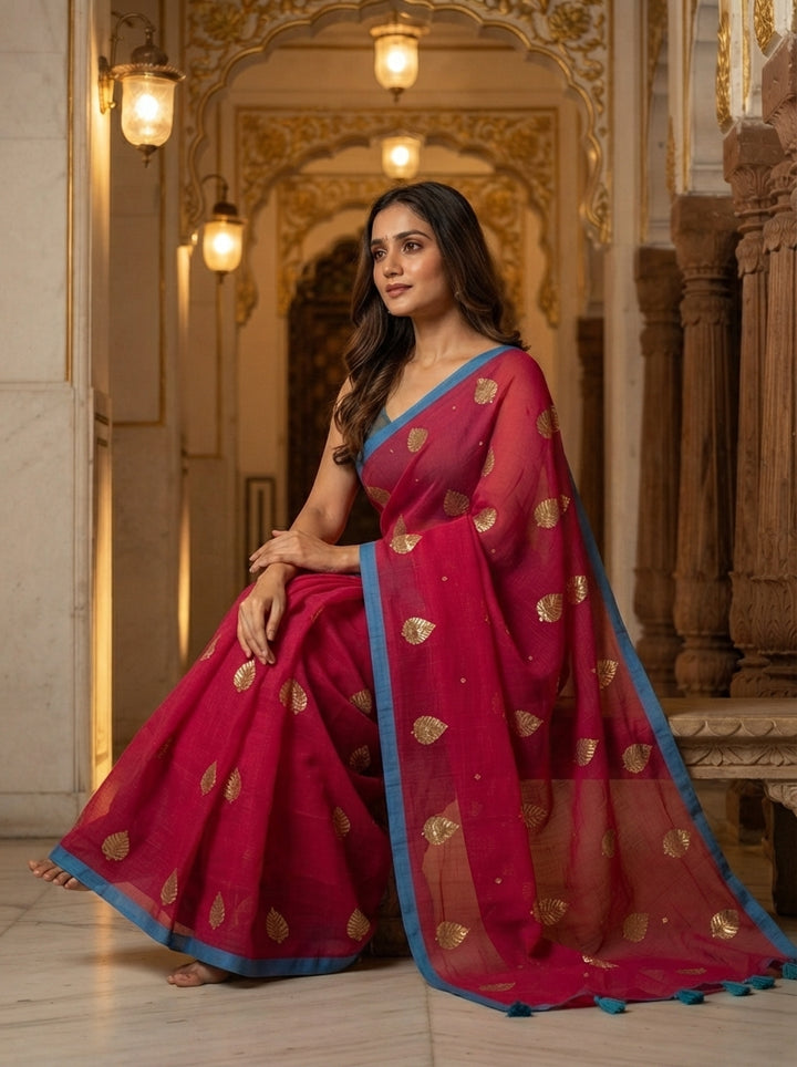 Mandarin Muse Mul Cotton Saree