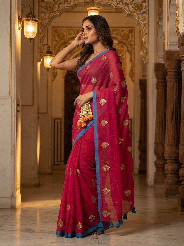 Mandarin Muse Mul Cotton Saree