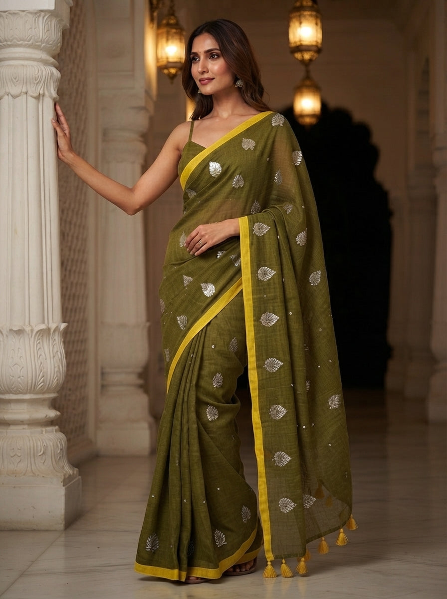 Mandarin Muse Mul Cotton Saree