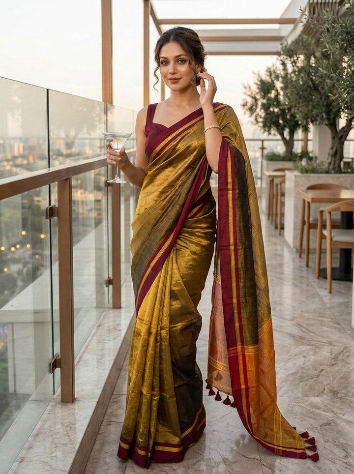 Sunlit Ether Tissue Cotton Saree