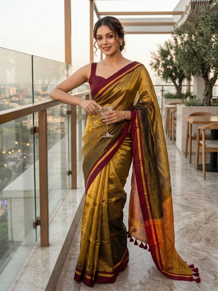 Sunlit Ether Tissue Cotton Saree