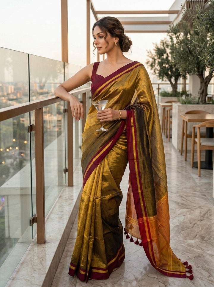 Sunlit Ether Tissue Cotton Saree