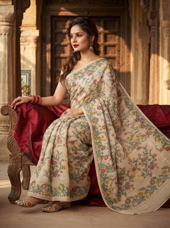 Phoollata Jamdani Exclusive Semi Tussar Jamdani Saree