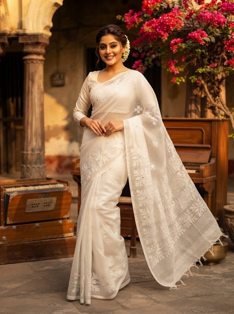 Shobder Kagoje Kota Applique Saree