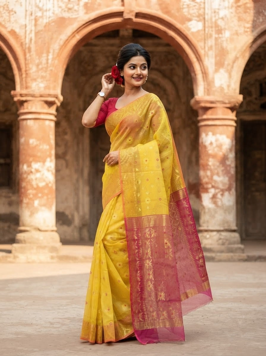Bibhuti Dhakai Jamdani Saree