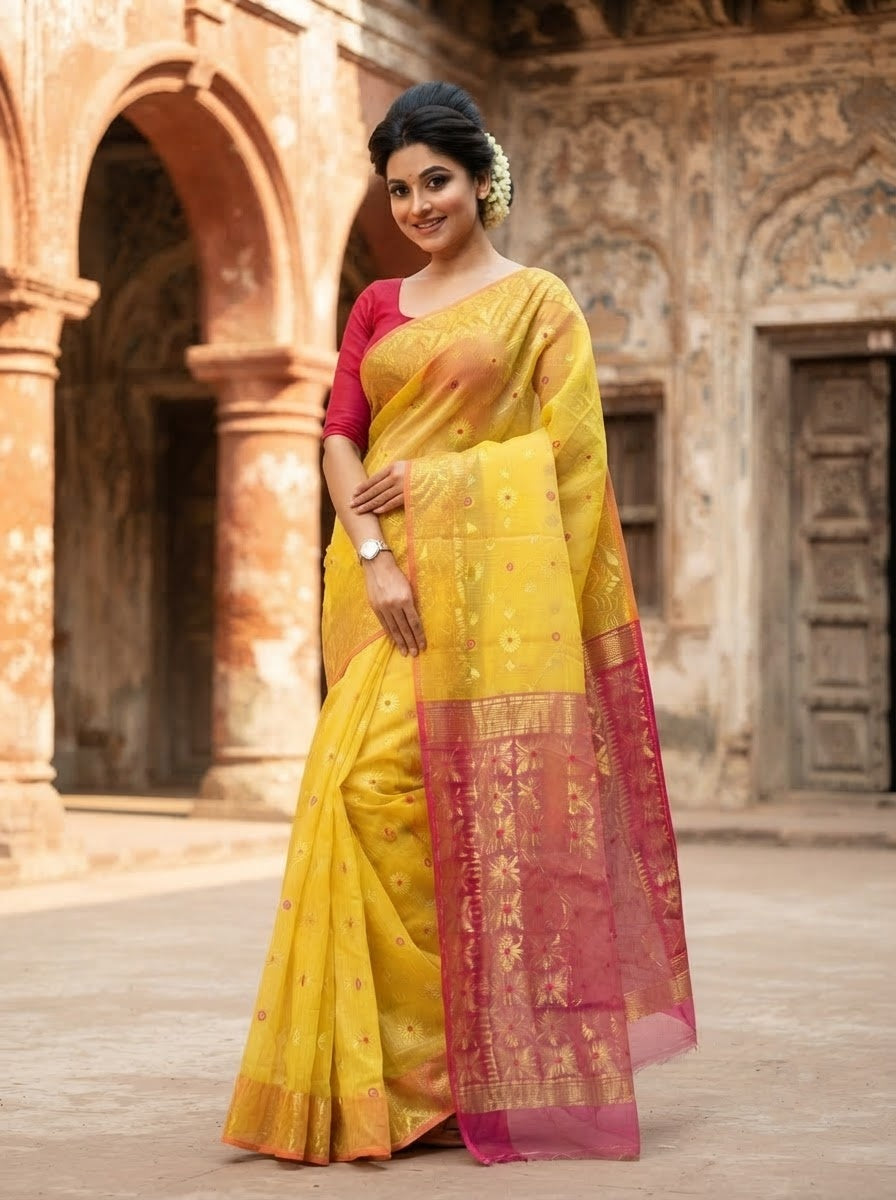 Bibhuti Dhakai Jamdani Saree
