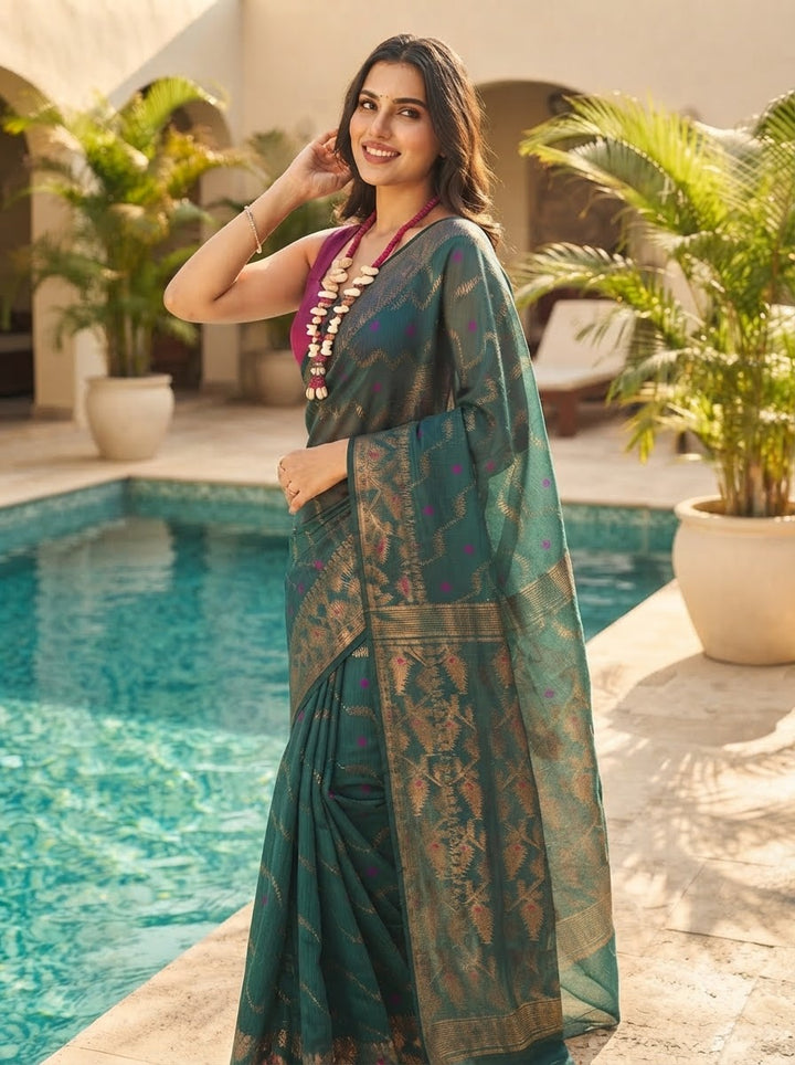 Nakshatra Karat Dhakai Jamdani Saree