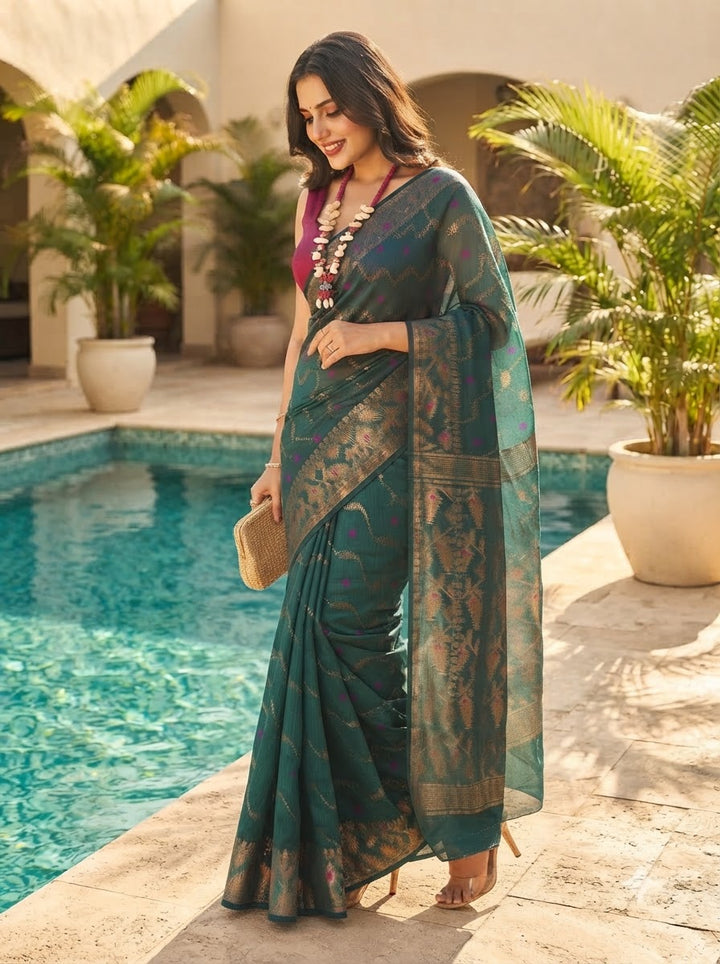 Nakshatra Karat Dhakai Jamdani Saree