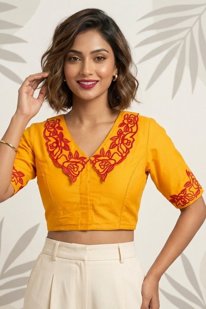 Angel Aura - Designer Blouse With Baby Collar