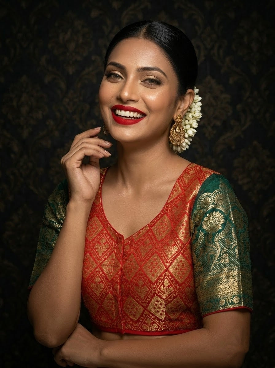 Rajeshwari Grace- Katan Silk Banarasi Zari Woven Designer Blouse