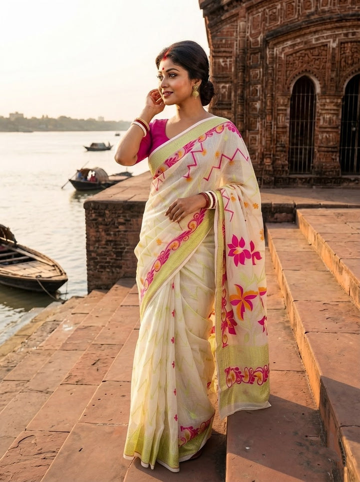Paarijaat Dhakai Jamdani Saree