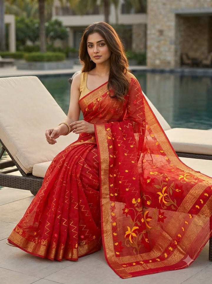 Paarijaat Dhakai Jamdani Saree