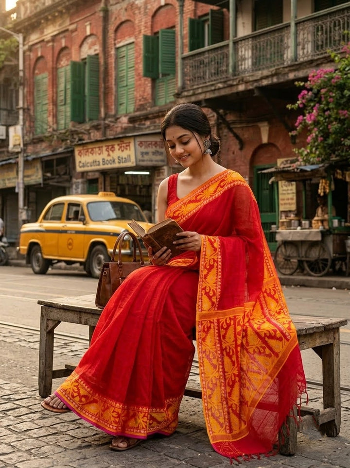 Prothom Boishakh(প্রথম বৈশাখ) Premium Kota Jamdani Saree