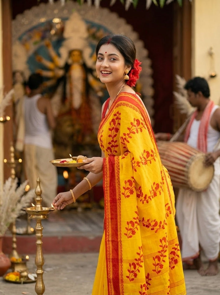 Ashtami Tangail Tant Cotton Saree