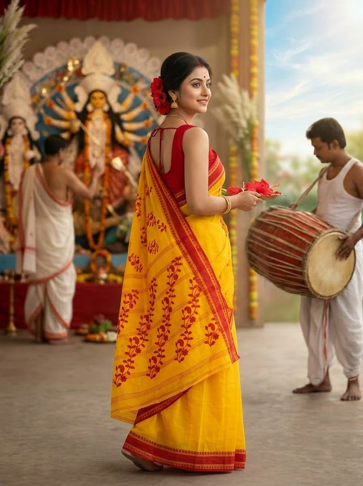 Ashtami Tangail Tant Cotton Saree